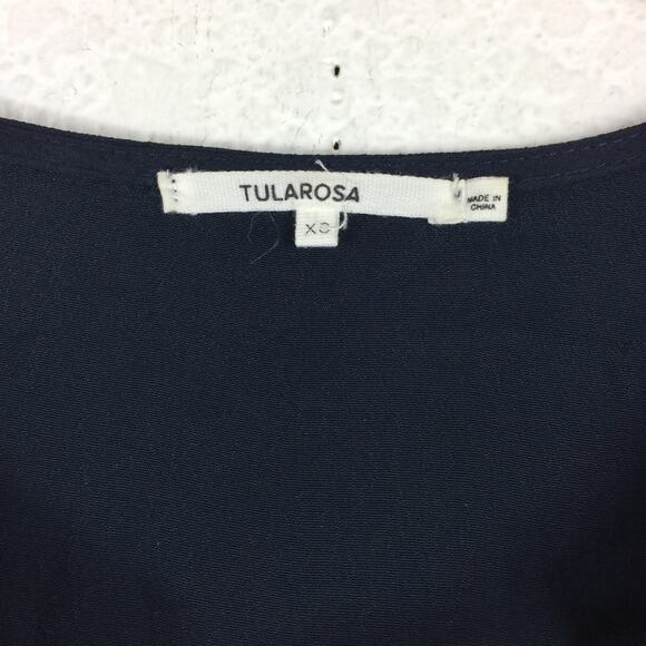 Revolve Tularosa Tallulah Blue Tassel Hem Mini Dress XS Plunge Neckline Boho - Picture 5 of 16